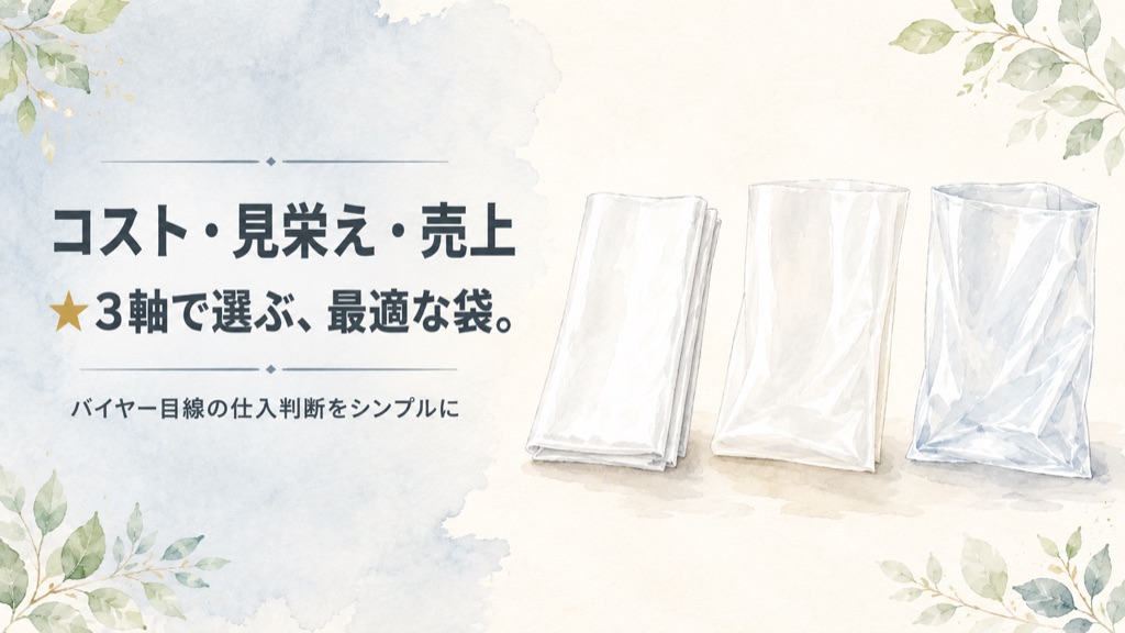コスト・見栄え・売上 ★3軸で選ぶ、最適な袋。