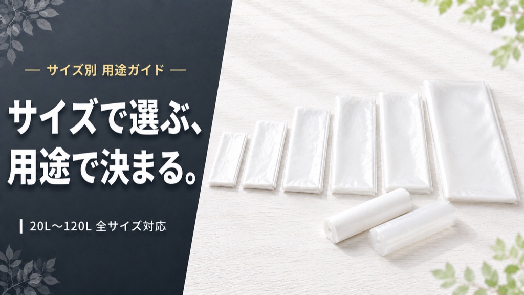 サイズ別 用途ガイド — サイズで選ぶ、用途で決まる。20L〜120L 全サイズ対応